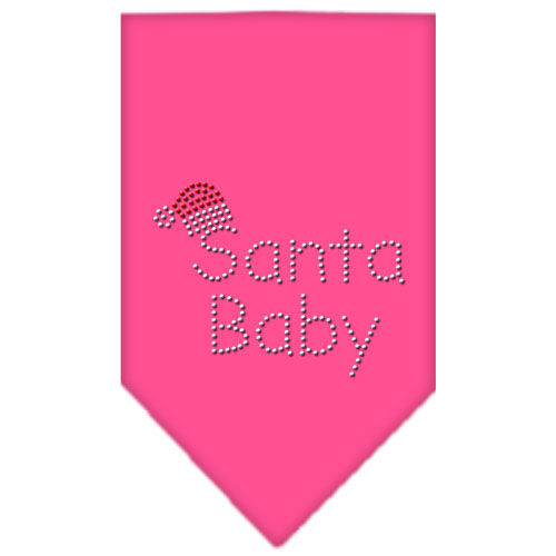 Santa Baby Rhinestone Bandana Bright Pink Small